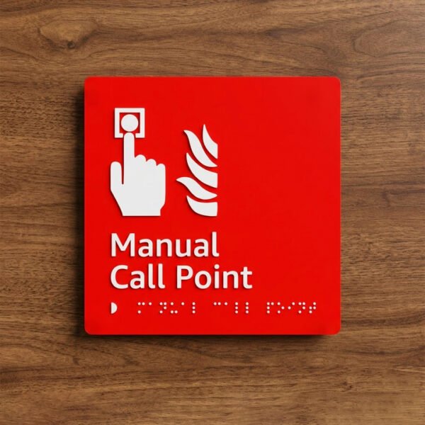 Manual Call Point | 8 x 8" | Tactile ADA Compliant Signage