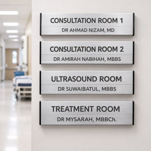 Flat Name Board | Wall Mounted | Aluminium Profile | Cut Vinyl Branding