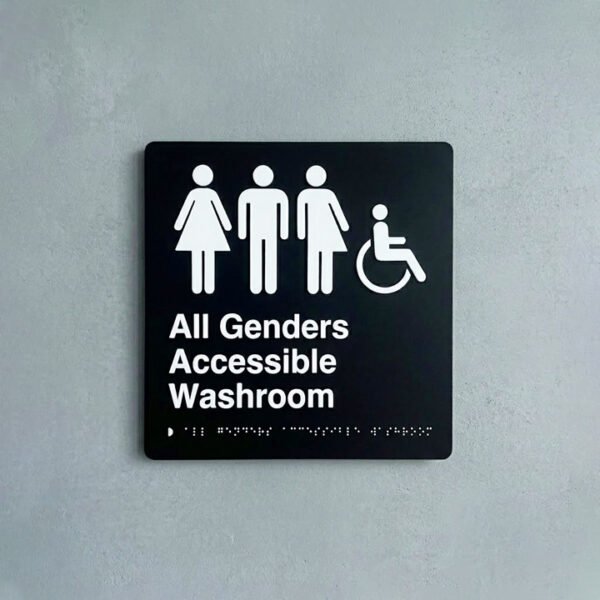 All Gender Braille | 8 x 8 " | Tactile ADA Compliant Signage