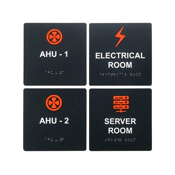 AHU & Electrical Room | 8 x 8" | Tactile ADA Compliant Signage