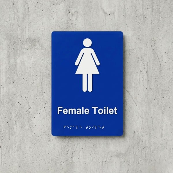 Female Toilet | 6 x 9" | Tactile ADA Compliant Signage