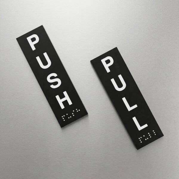 Acrylic Push Pull | 40 x 120 MM | Tactile ADA Compliant Signage