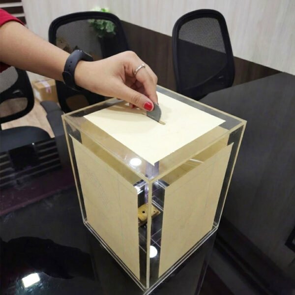 Donation Box | Acrylic | Key & Lock | Drop Box