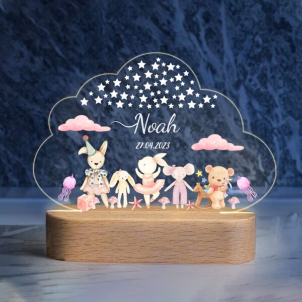 Personalized LED Acrylic Lamp | Room Decor | Wooden Base | Custom Design