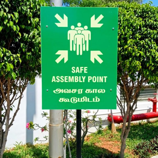 Safe Assembly Point | UV Print | Custom Size | Safe Zone | ACP | MS Pole
