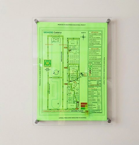 Fire Evacuation | Emergency Exit | Acrylic Sandwitch | SS 304 Stud