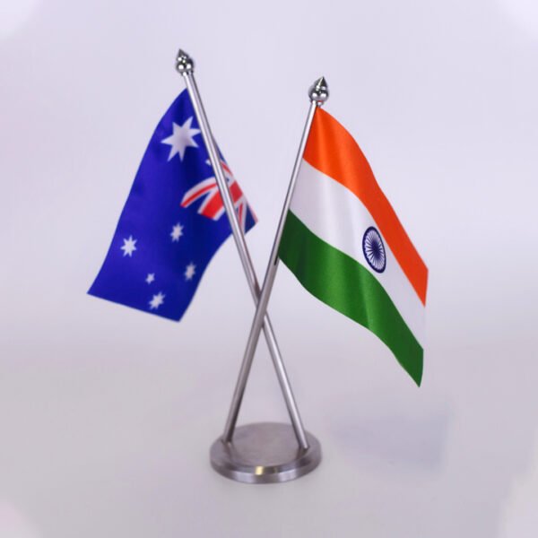 Table Flag | Stainless Steel Base & Double Pole | 15" Height