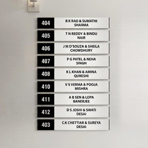 Floor Directory Name Board | Custom Size | Vinyl