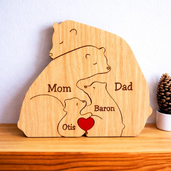 Wooden Panda Family | Custom Names | Home Decor | Engraved