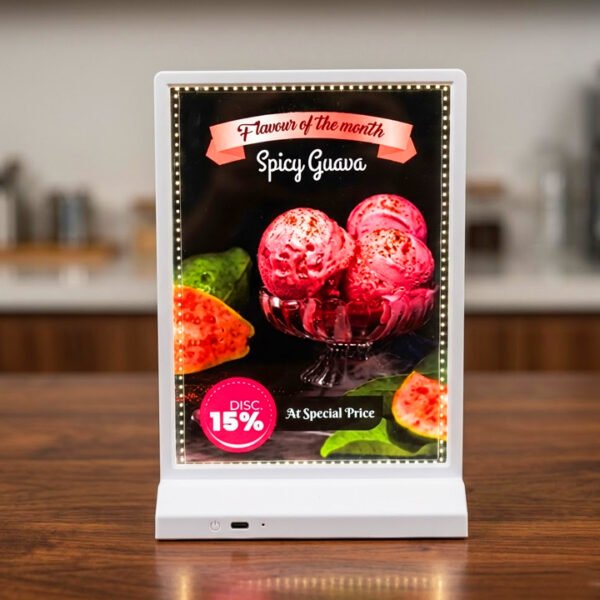 Table Top LED Stand | Compact | Indoor | A4 | Double Side