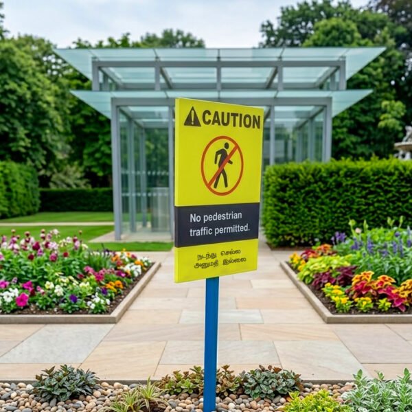 Warning Signage | ACP | UV Print | 2.5" Dia Pole | Outdoor