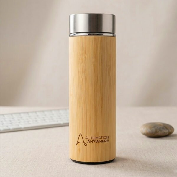 Bamboo Water Bottle | 550 ML | Stainless Steel 304 | Custom Design