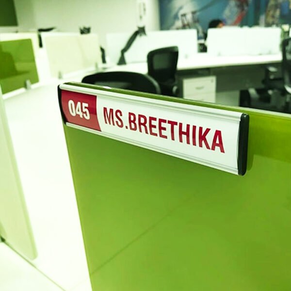 Workstation Signage | Aluminium profile | Modular Signage | 200 x 40mm